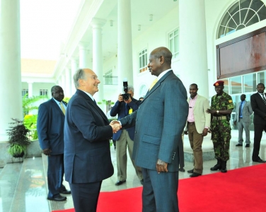 His Highness the Aga Khan with President Yoweri Museveni in Kampala, Uganda 